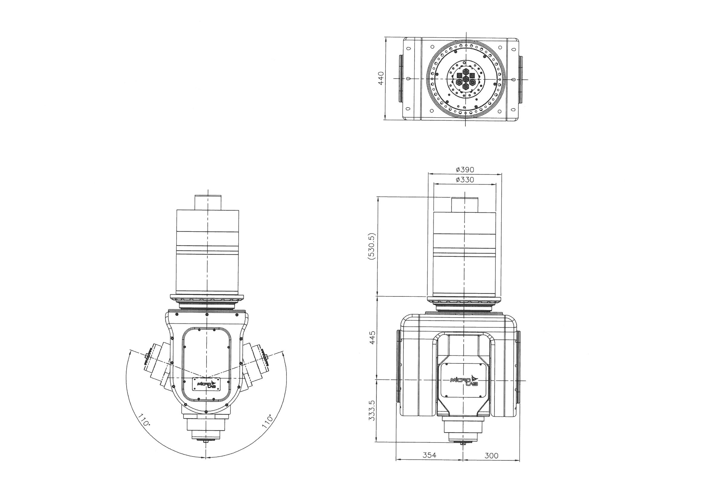 /A/C 2 Axis-Fork Arm outer dimensions